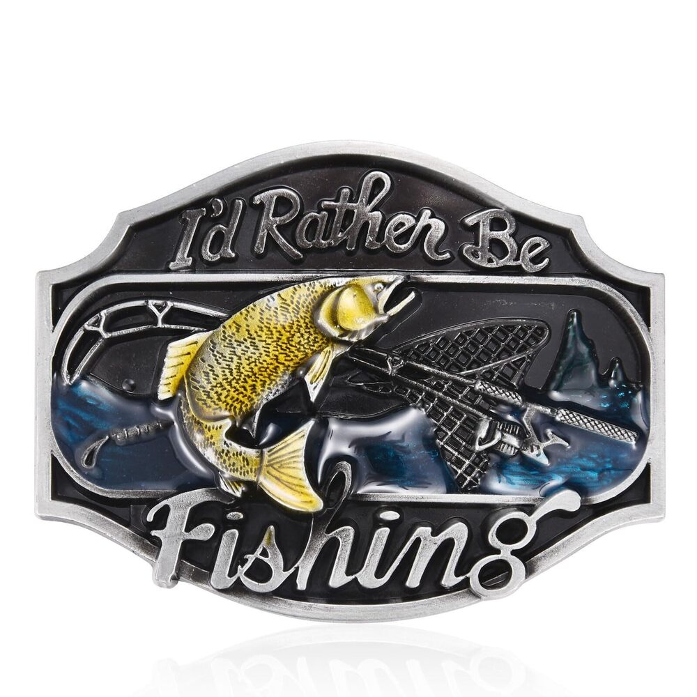 1728 Western Belt Buckles │I'd Rather Be Fishing Belt Buckle Christmas